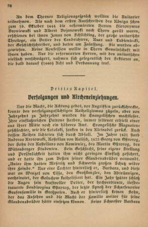 Drittes Kapitel. Verfolgungen und Kircheneinziehungen