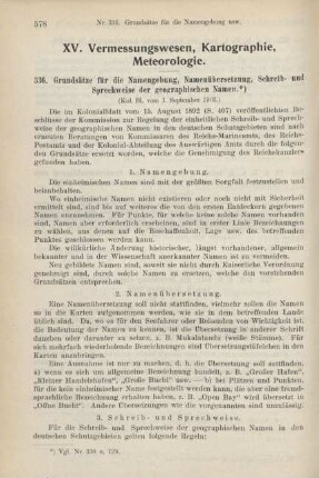 XV. Vermessungswesen, Kartographie, Meteorologie