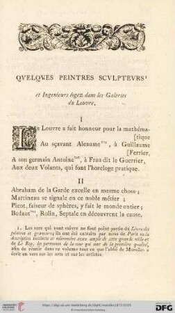 Quelques peintres sculpteurs (I-X)