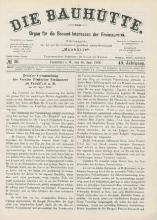 No. 26. Frankfurt a. M., den 30. Juni 1906. 49. Jahrgang.
