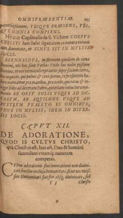 Caput XII. De Adoratione, Quod Is Cultus Christo ...