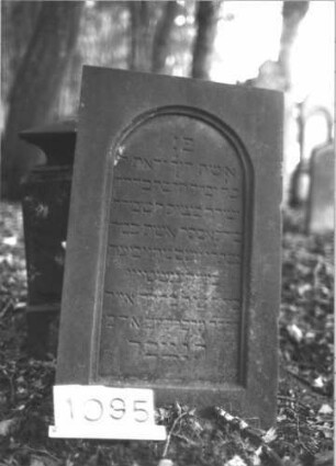 Grabstein 1095 (Index: 99899752) Material: Sandstein Zustand: angewittert, vom Sockel gestürzt Maße HxBxT: 79x49x20 cm Beschreibung: aufgesockelte Stele, vom Sockel gestürzt, lehnt davor, ursprünglich mit Aufsatz?: Grabstein 1095