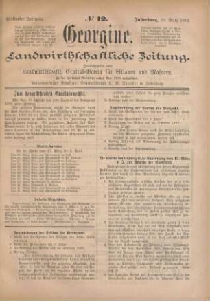 Fünfzigster Jahrgang. No. 12. Insterburg, 23. März 1882.