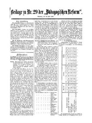 Literatur : Beilage zu Nr. 29 der "Pädagogischen Reform"