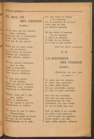 El mal de mis amores : (Zamba)