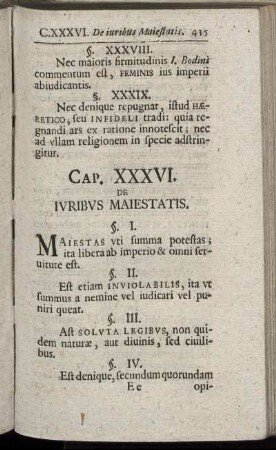Cap. XXXVI. De Iuribus Maiestatis.