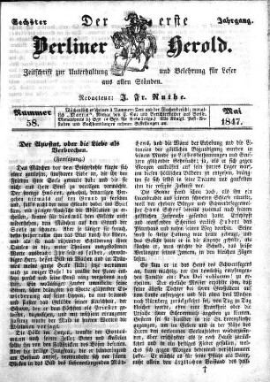 Nummer 58, Mai 1847