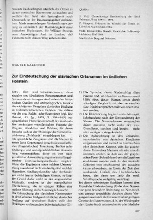 Zur Eindeutschung der slavischen Ortsnamen im östlichen Holstein.