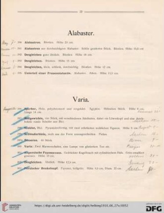 Alabaster (Nr. 390-395)