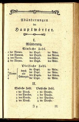 Abänderungen der Hauptwörter.