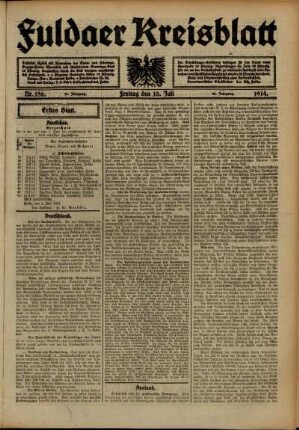 Ausgabe vom Freitag, den 10. Juli 1914.