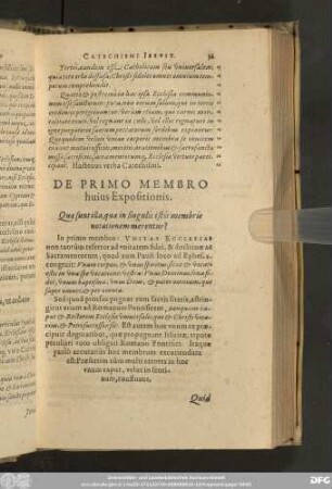 De Primo Membro huius Expositionis.