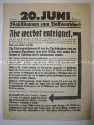 Sonderdruck zum Volksentscheid über die Fürstenenteignung aus sozialdemokratischer Sicht