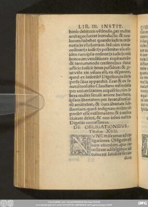 De Obligationibus. Titulus XIIII.