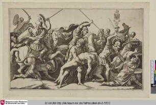 Le corps mort de Patrocle retiré du combat d'entre les grecs et les royens [Menelaos trägt den Leichnam Patroklos]