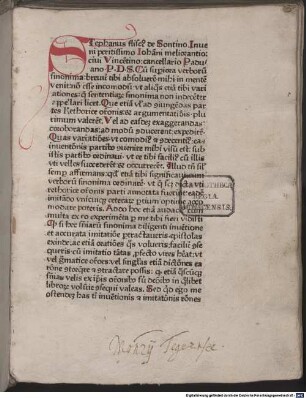 Sententiarum variationes sive synonyma : Mit Widmungsvorrede des Autors an Johannes Meliorantius