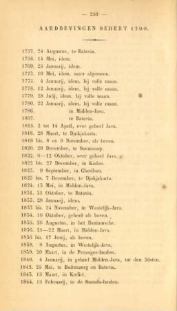 Aardbevingen sedert 1700