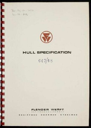 Specification for a Twin Screw Passenger Vessel. Yard Nos 647 and 648