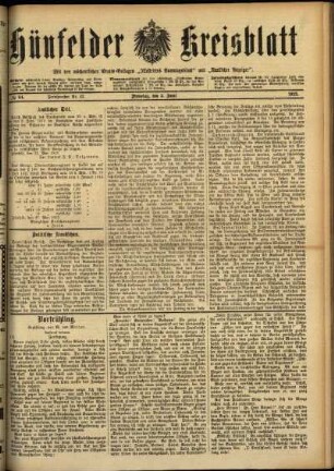 Ausgabe vom Dienstag, den 03. Juni 1913.