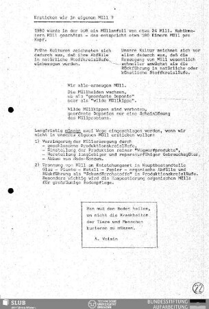 Ersticken wir im eigenen Müll?