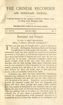 No. 1. January, 1907