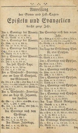 Anweisung der Sonn- und Fest-Tages-Episteln und Evangelien durchs ganze Jahr