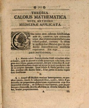 Theoria Caloris Mathematica Nova Methodo Medicinæ Applicata