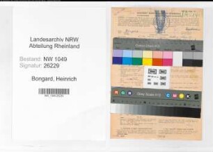 Entnazifizierung Heinrich Bongard , geb. 06.10.1913 (Postbeamter)