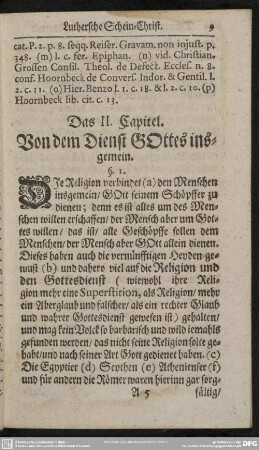 Das II. Capitel. Von dem Dienst Gottes insgemein