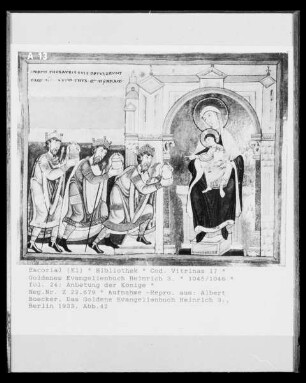 Codex Aureus Escorialensis / Goldenes Evangelienbuch Heinrichs III. — Anbetung der Könige, Folio 24