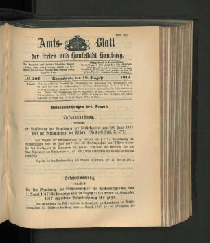 No. 207, 18. August 1917