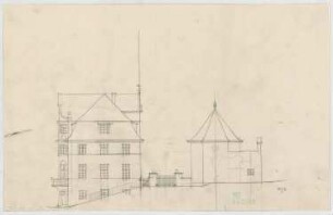 Fischer, Theodor; Lindenberg / Allgäu (Bayern); Haushaltungsschule mit Ökonomiegebäude und Kapelle - Vorprojekt (Ansicht)
