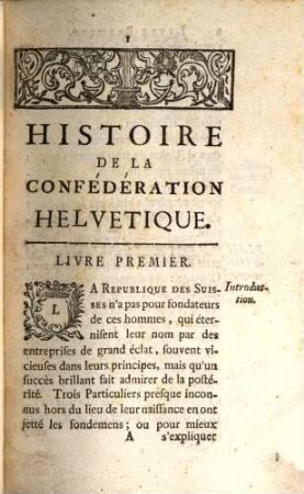 Histoire De La Confedération Helvetique, 1