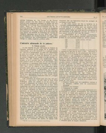 L'industrie allemande de la potasse.