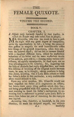 The female Quixote, or the adventures of Arabella : embellished with superb engravings, Vol. 2
