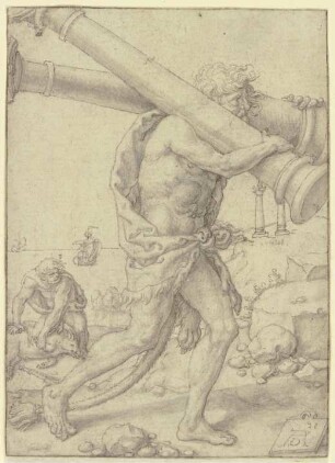 Herkules trägt die Säulen nach der Enge von Gades