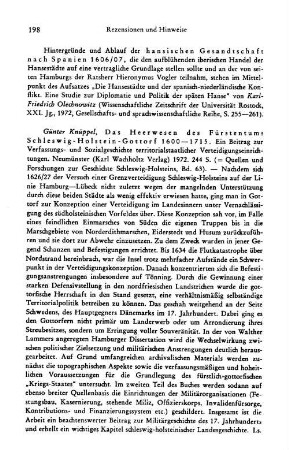 Knüppel, Günter :: Das Heerwesen des Fürstentums Schleswig-Holstein-Gottorf 1600 - 1715, ein Beitrag zur Verfassungs- und Sozialgeschichte territorialstaatlicher Verteidigungseinrichtungen, (Quellen und Forschungen zur Geschichte Schleswig-Holsteins, 63) : Neumünster, Wachholtz, 1972