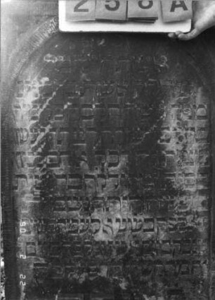 Grabstein 258 (Index: 100115960) Material: Sandstein Zustand: verwittert Maße HxBxT: 144x65x17 cm Beschreibung: Stele mit konkav eingezogenem Segmentbogenabschluß, eingetieftes Schriftfeld mit Rundbogenabschluß Symbolik: Blüten: Grabstein 258A