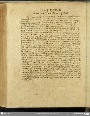 Errata Operarum Altero hoc Tomo ita corrigantur
