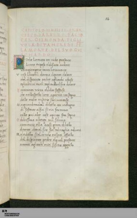 Franciscus Accoltus Aretinus: Capitolo in Terzinen