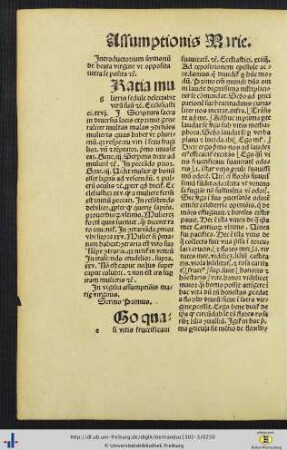In vigilia assumptionis marie virginis Sermones I-VI