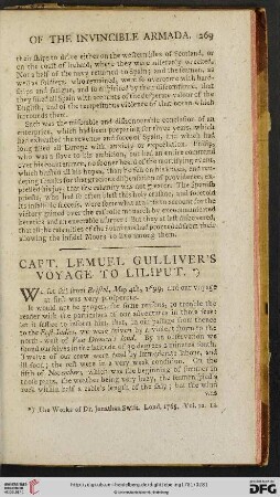 Capt. Lemuel Gulliver's voyage to Liliput