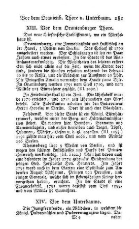 XIII. Vor dem Oranienburger Thore