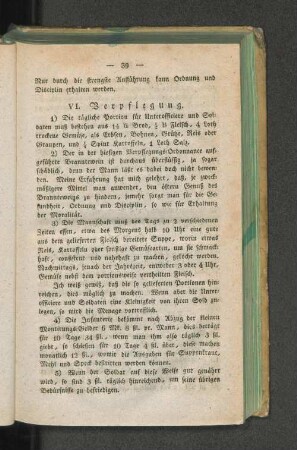 VI. Verpflegung.