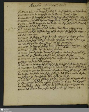 3. Annales Misnenses, autoris incerti [1349-1517]