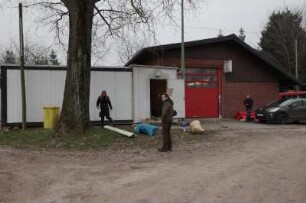 Demontage einer Flüchtlingsunterkunft