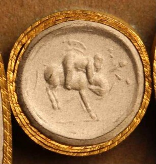 Silenus reitet auf einem bockenden Esel (Daktyliothek, Das Alterthum nach Lippert und Visconti)