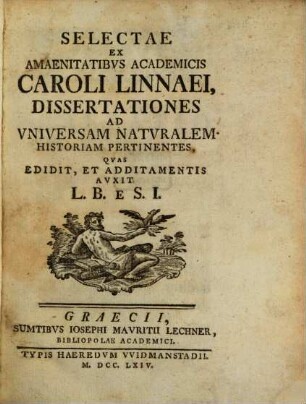 Selecta ex Amoenitatibus acad. dissertationes