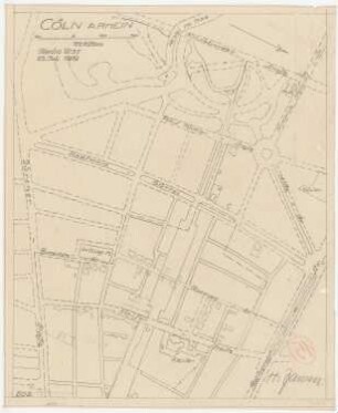 Wettbewerb zur Bebauung des Inneren Rayons, Köln: Grundplan 1:2500