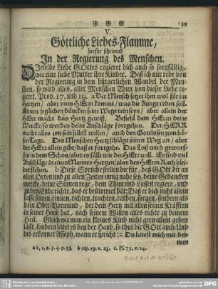 V. Göttliche Liebes-Flamme, herfür scheinend In der Regierung des Menschen